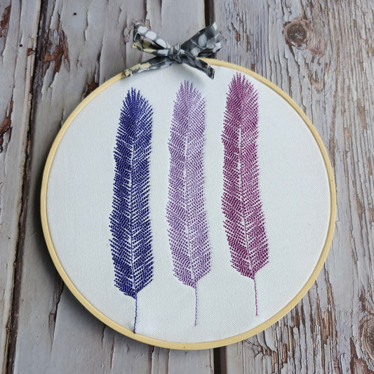 hoop embroidered feather