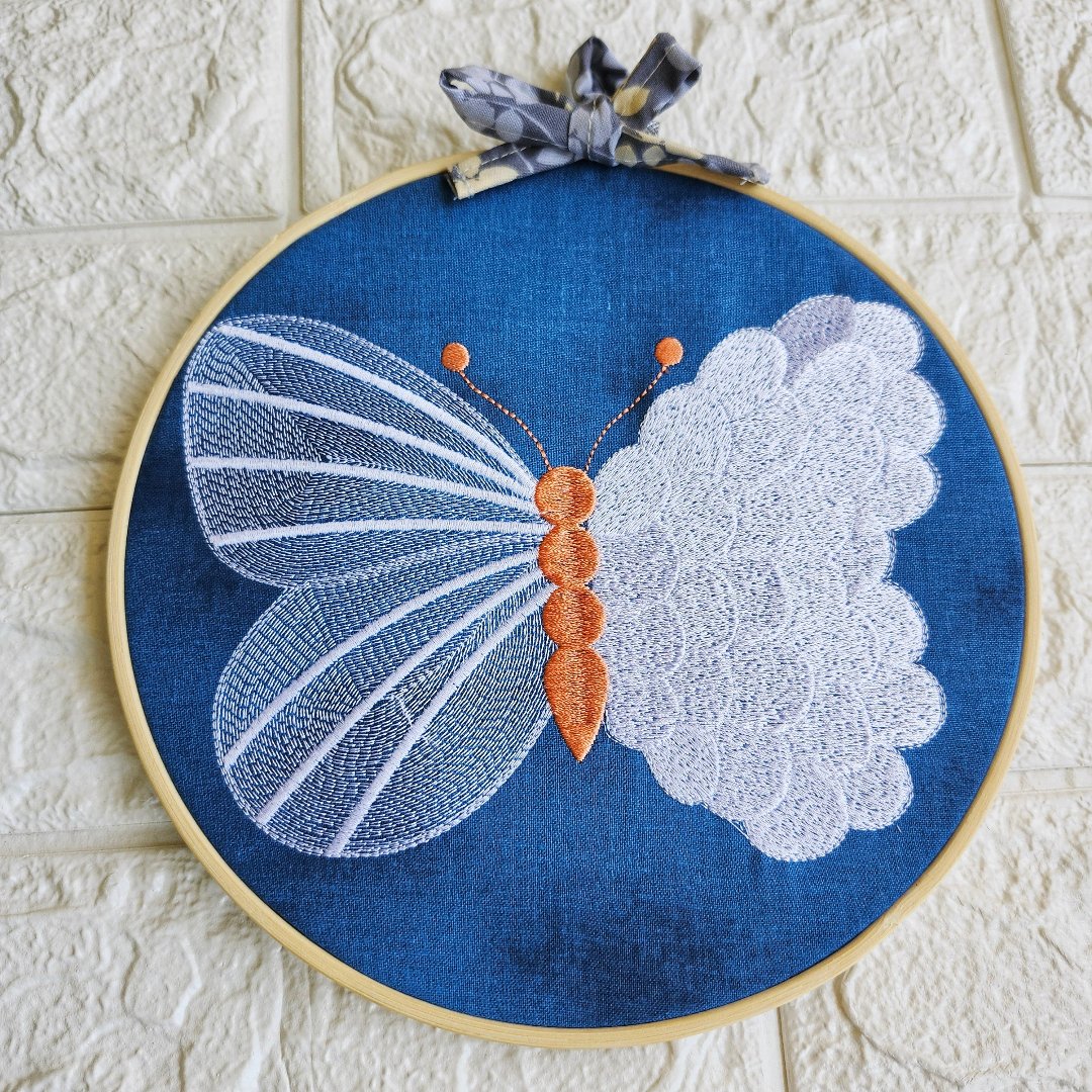 hoop butterfly wedding