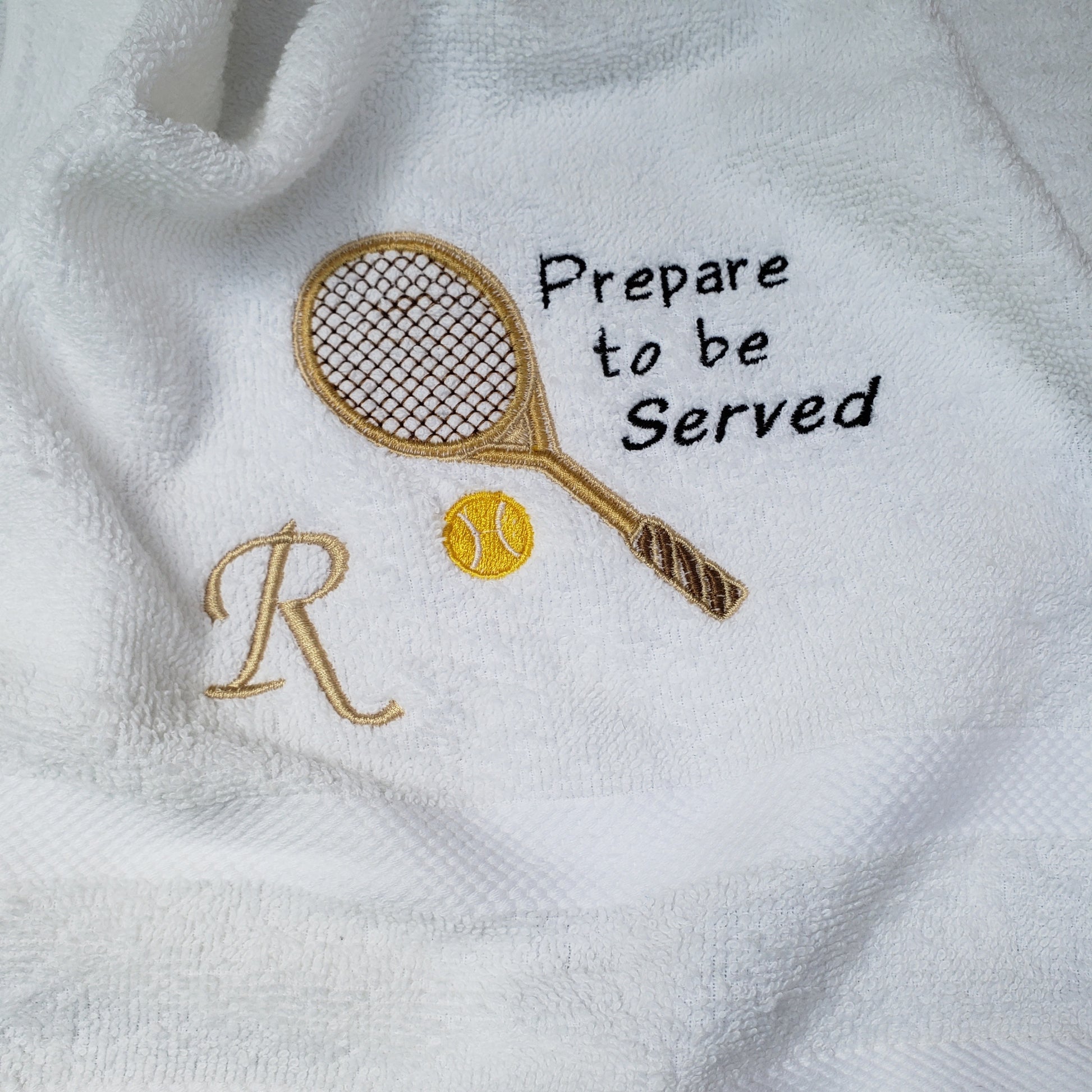 tennis embroidery towel