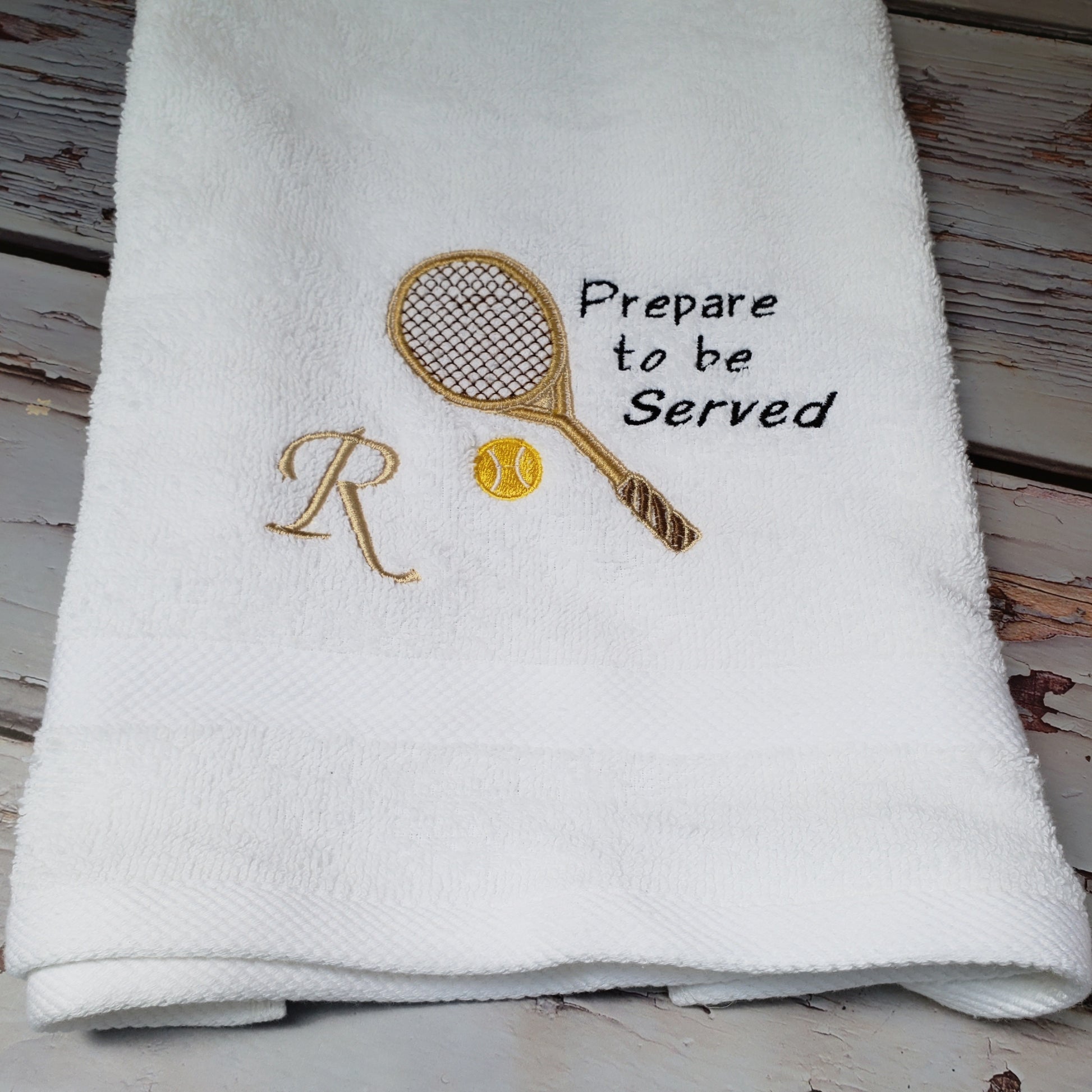 tennis embroidery towel