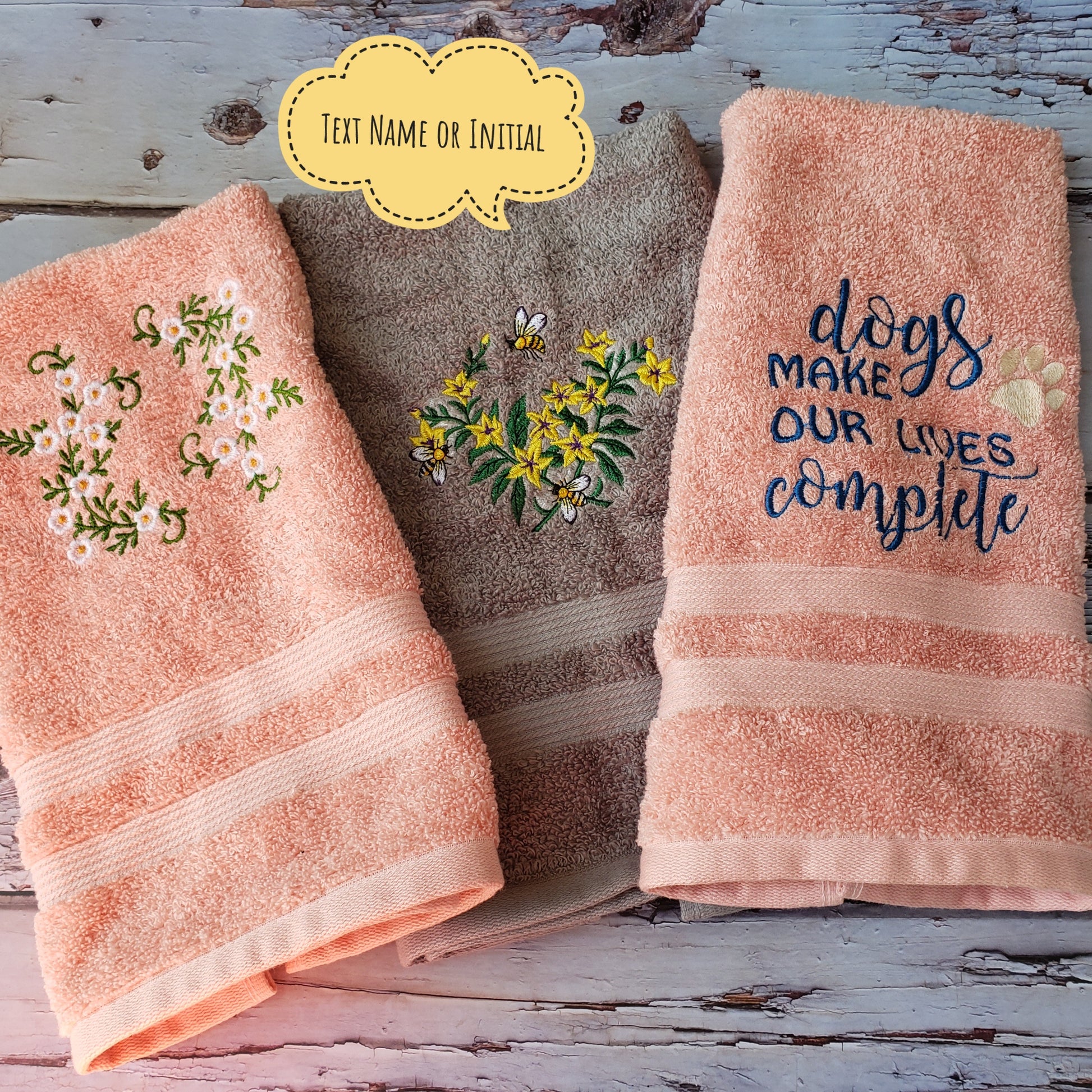 embroidery personalized towels