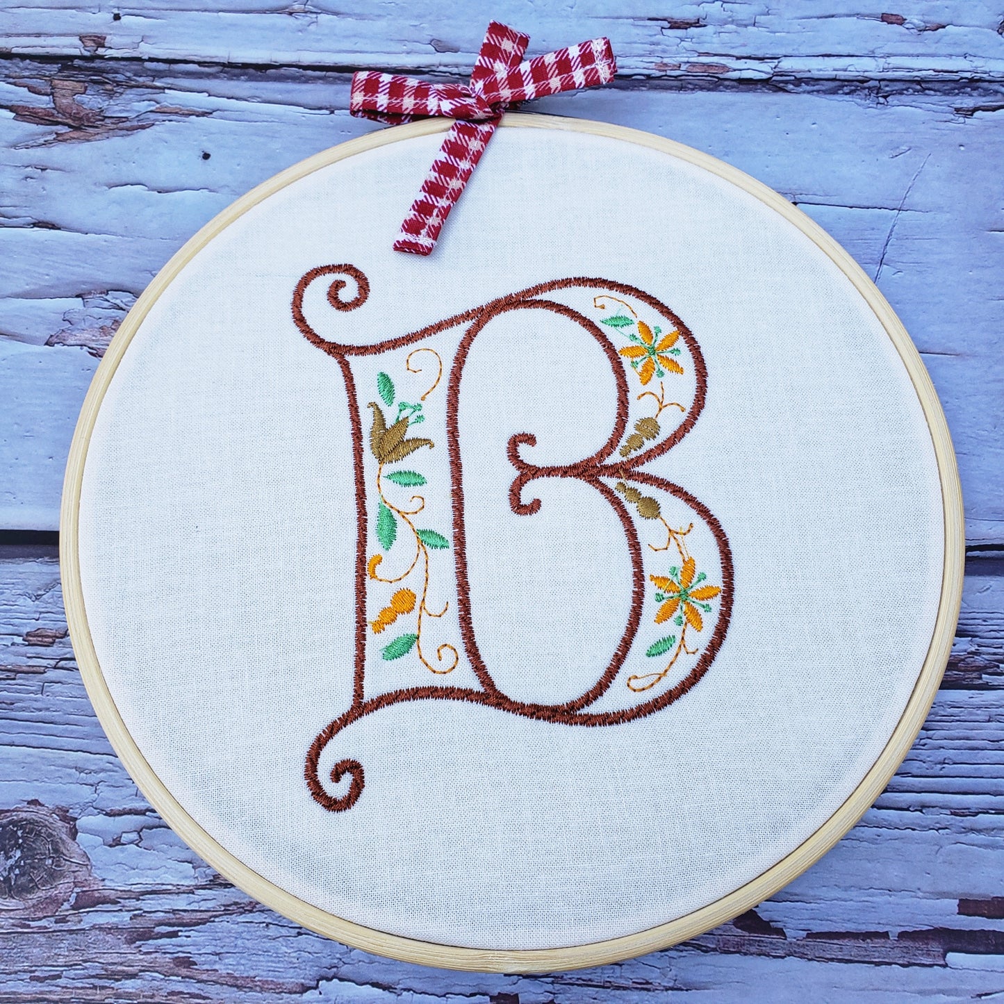 embroidery hoop initial