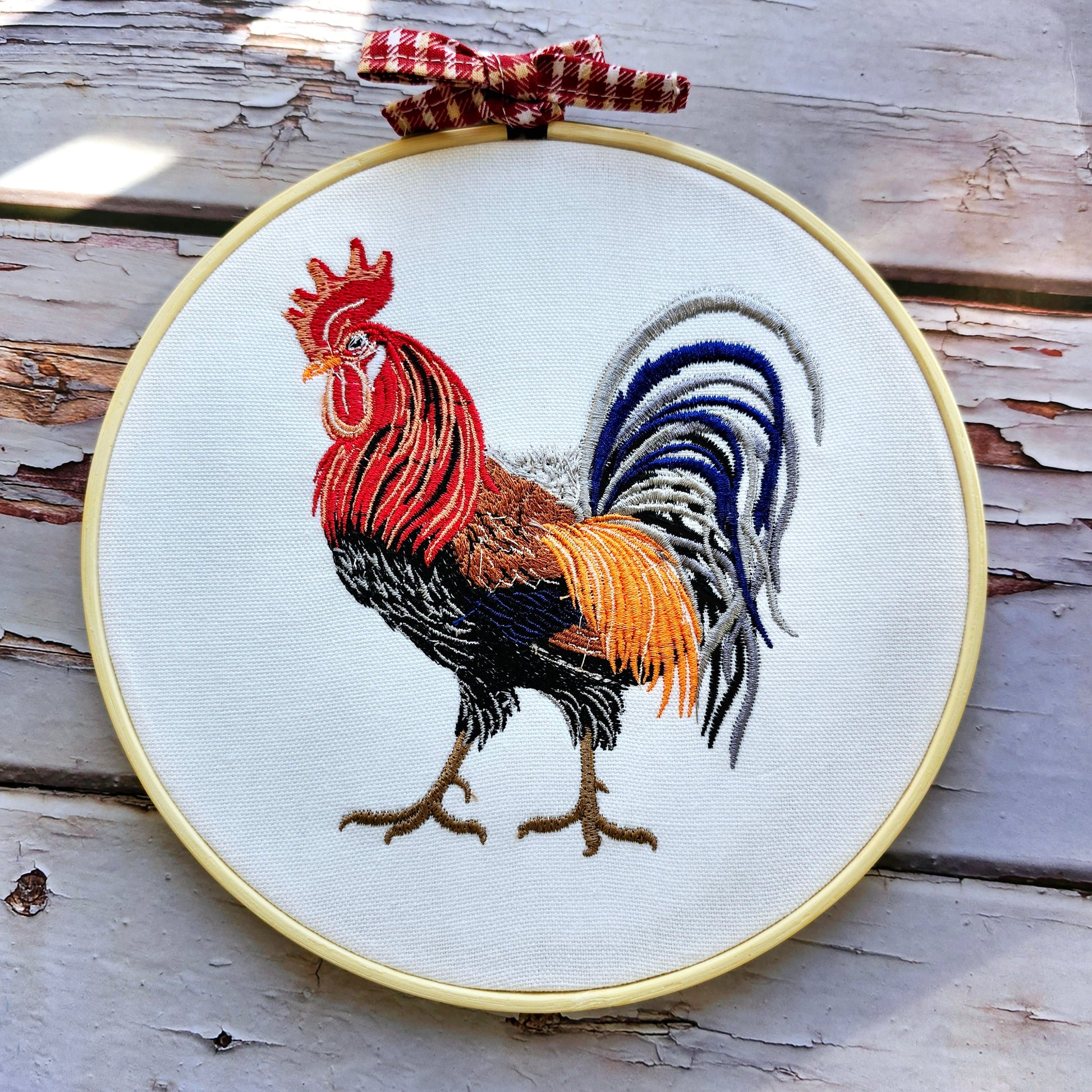 Embroidery hoop Rooster