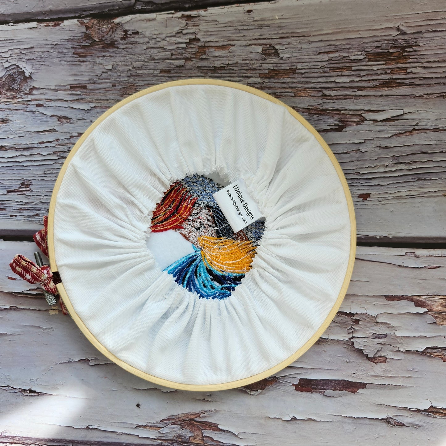 Hoop Rooster Embroidered