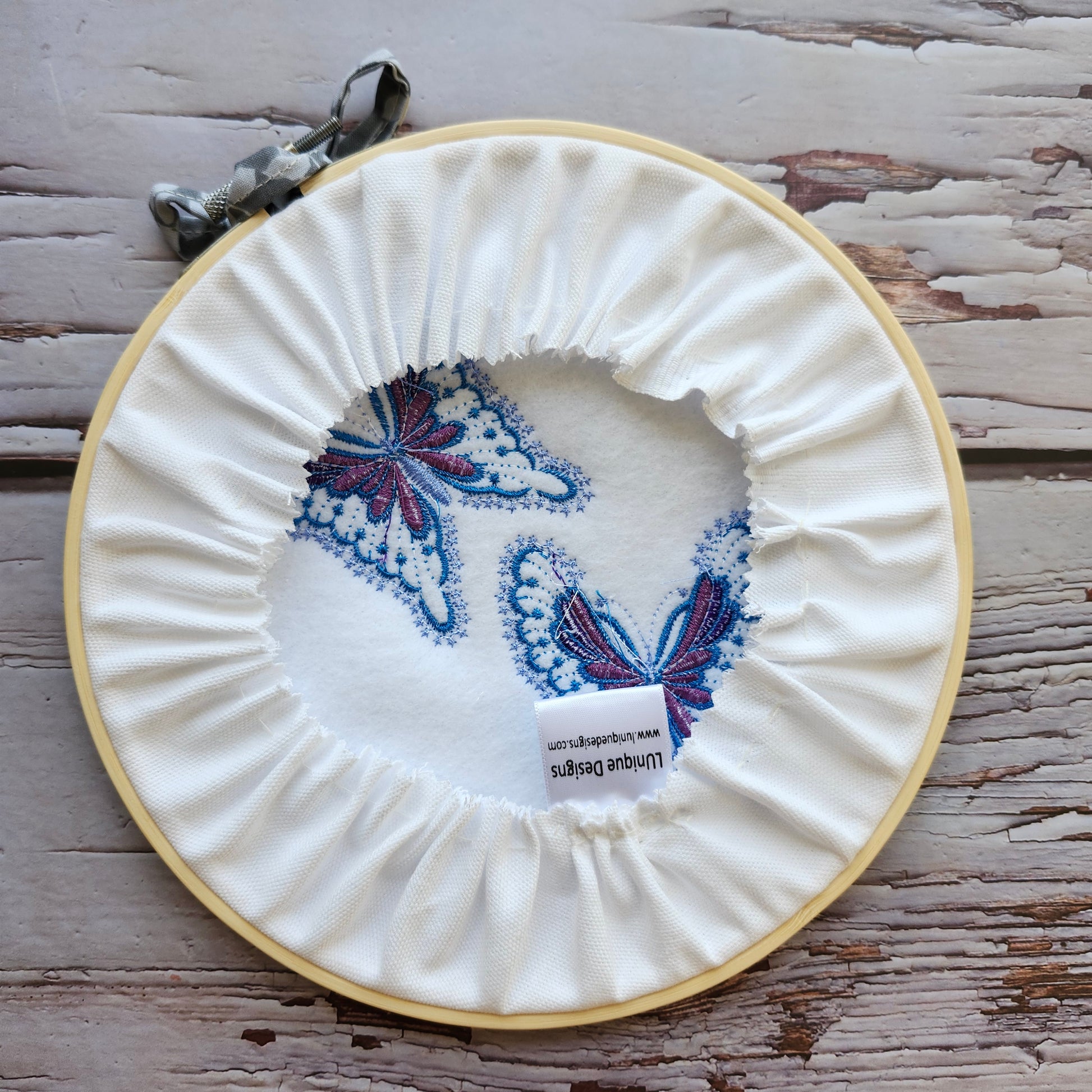 hoop embroidered butterfles