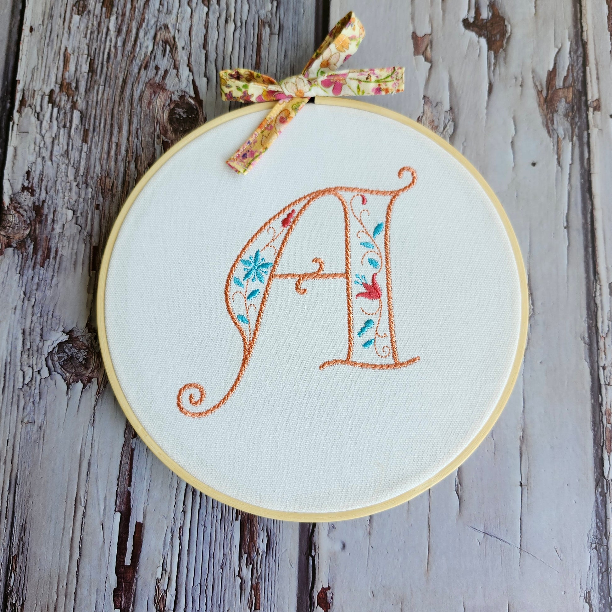 Hoop embroidery Initial