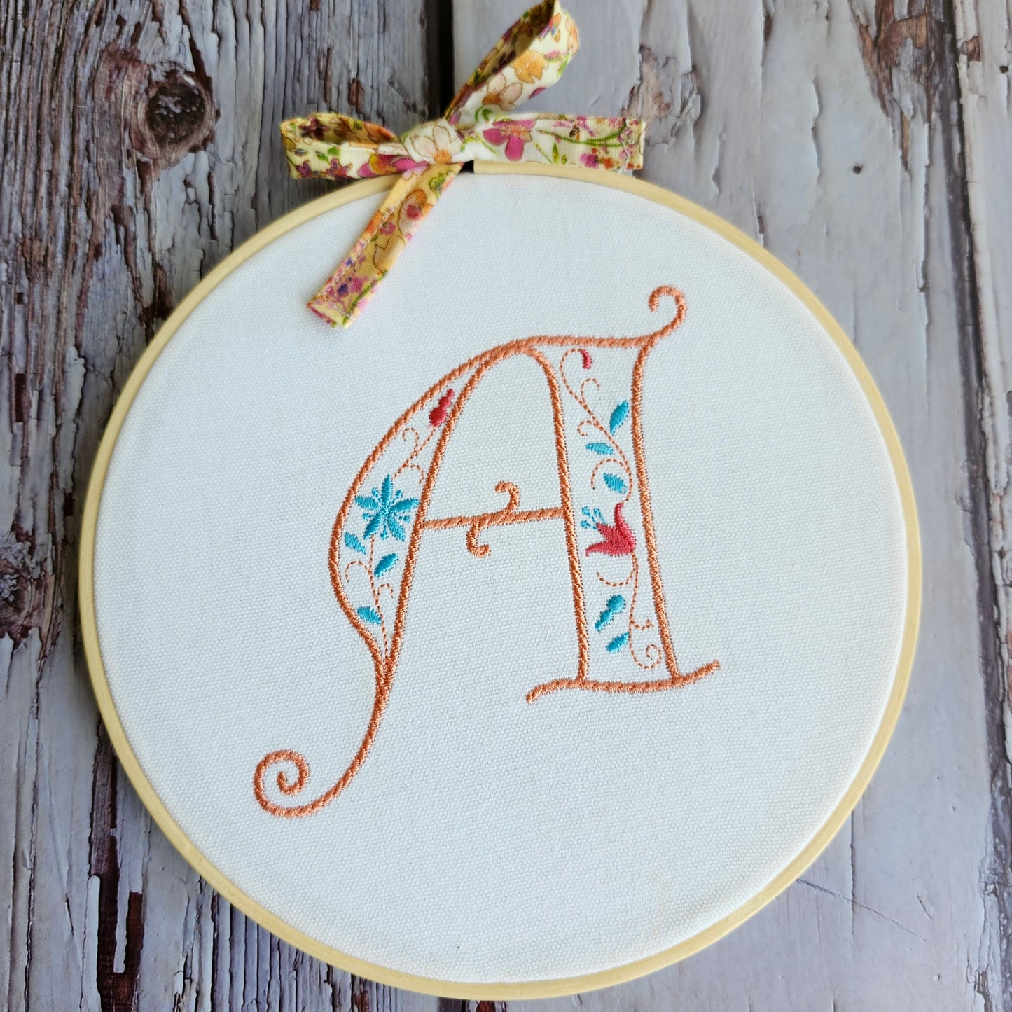 Hoop embroidery Initial