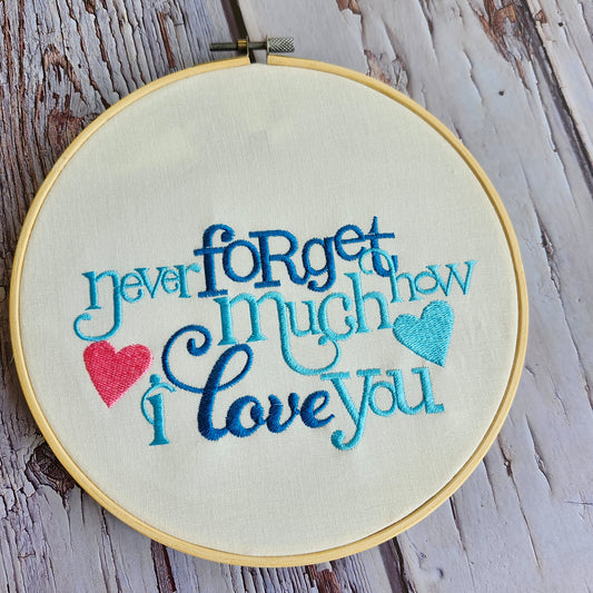 hoop embroidered quote
