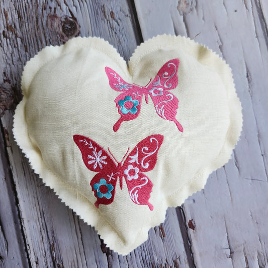 Pillow heart embroidery