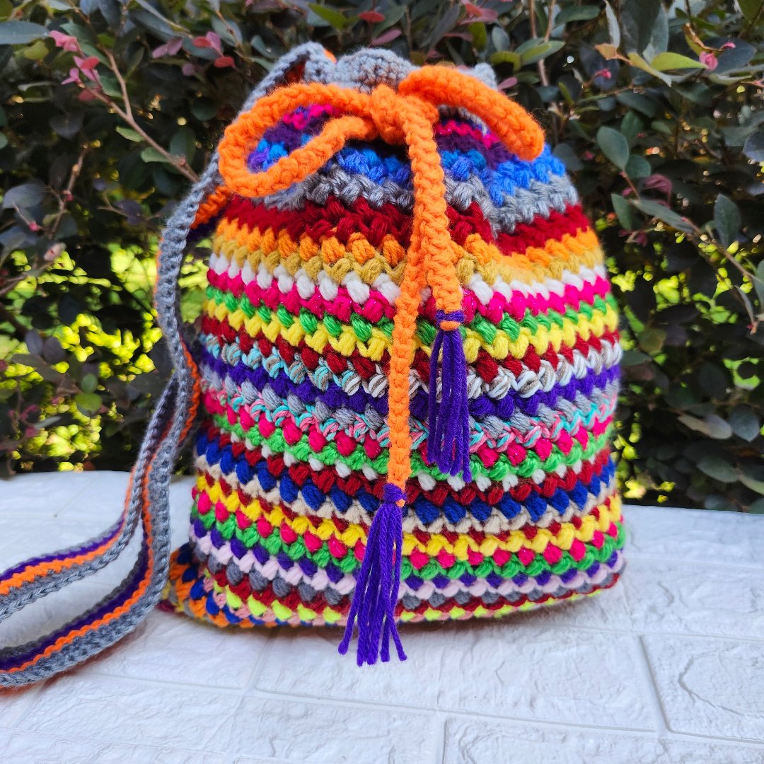 Crochet Mochila Multicolored