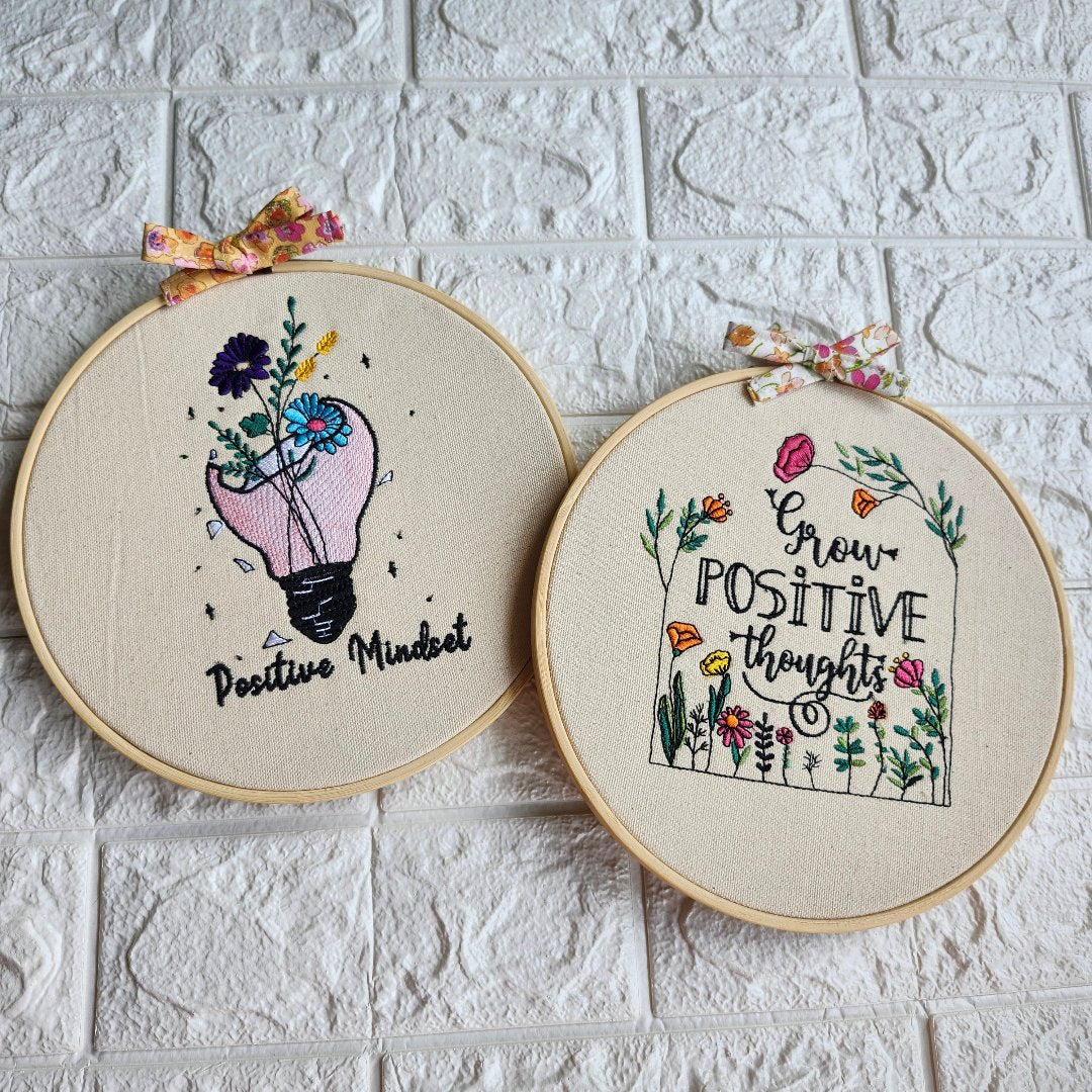 Hoop embroidery Quote