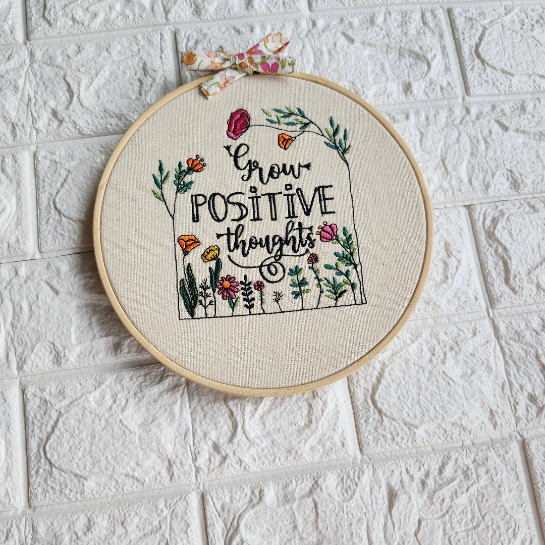 Hoop embroidery quote