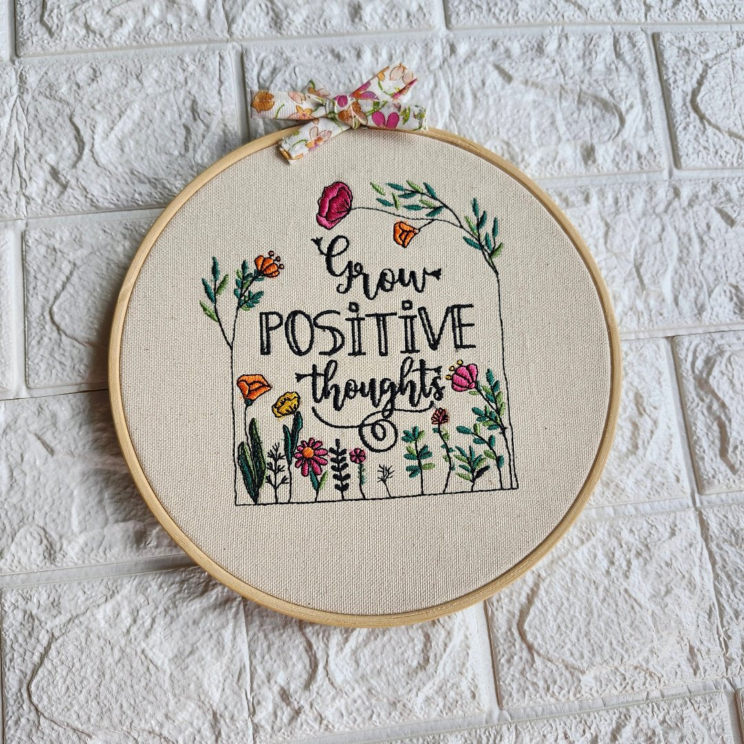 Hoop Embroidery Quote