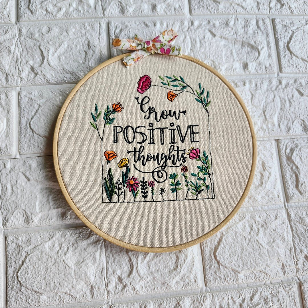 Hoop embroidery Quote