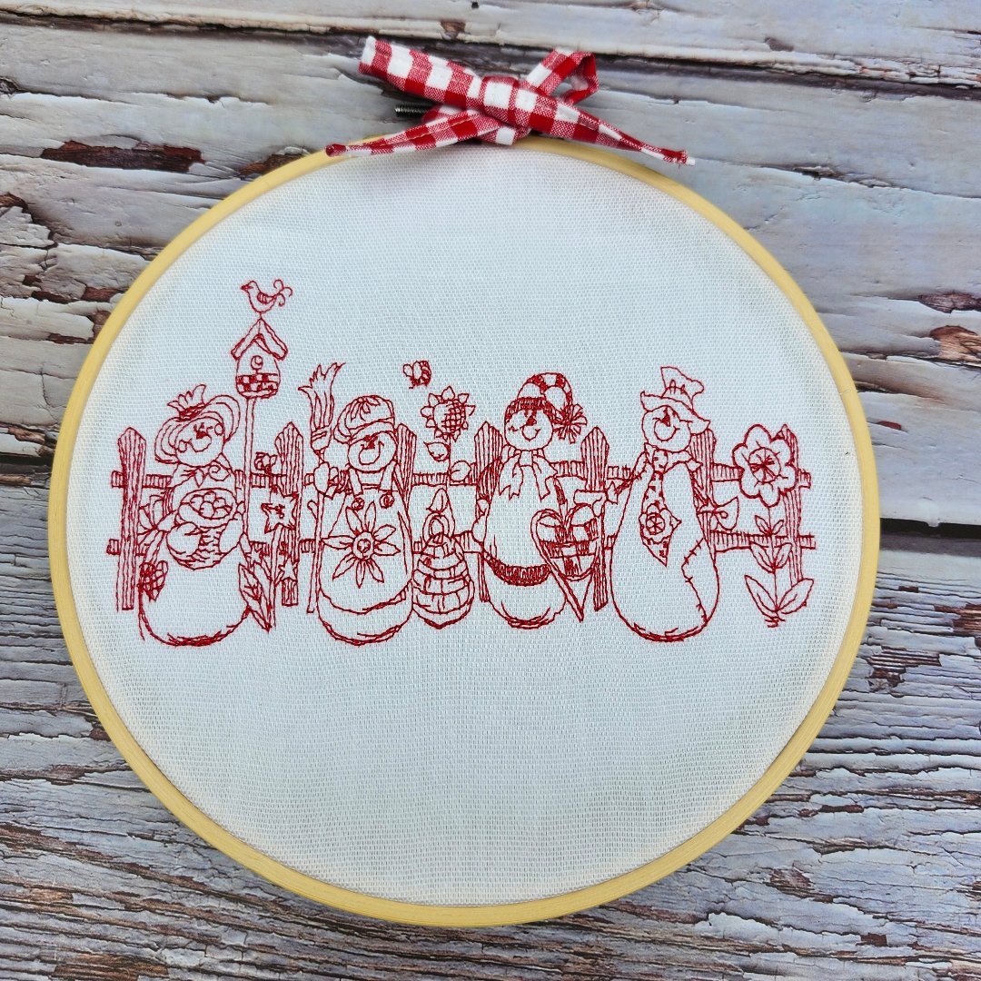 Hoop embroidery Snowmen