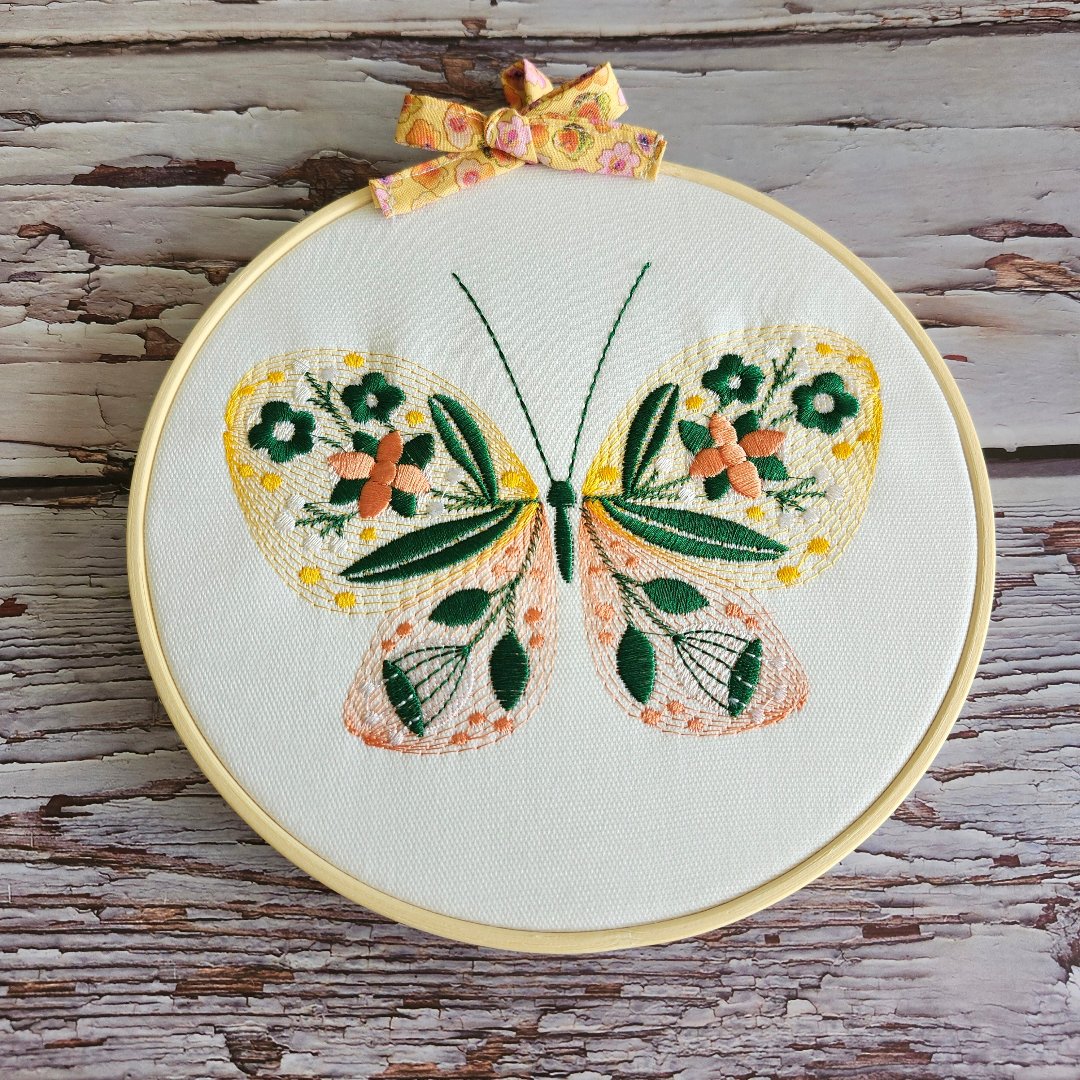 hoop embroidery butterfly