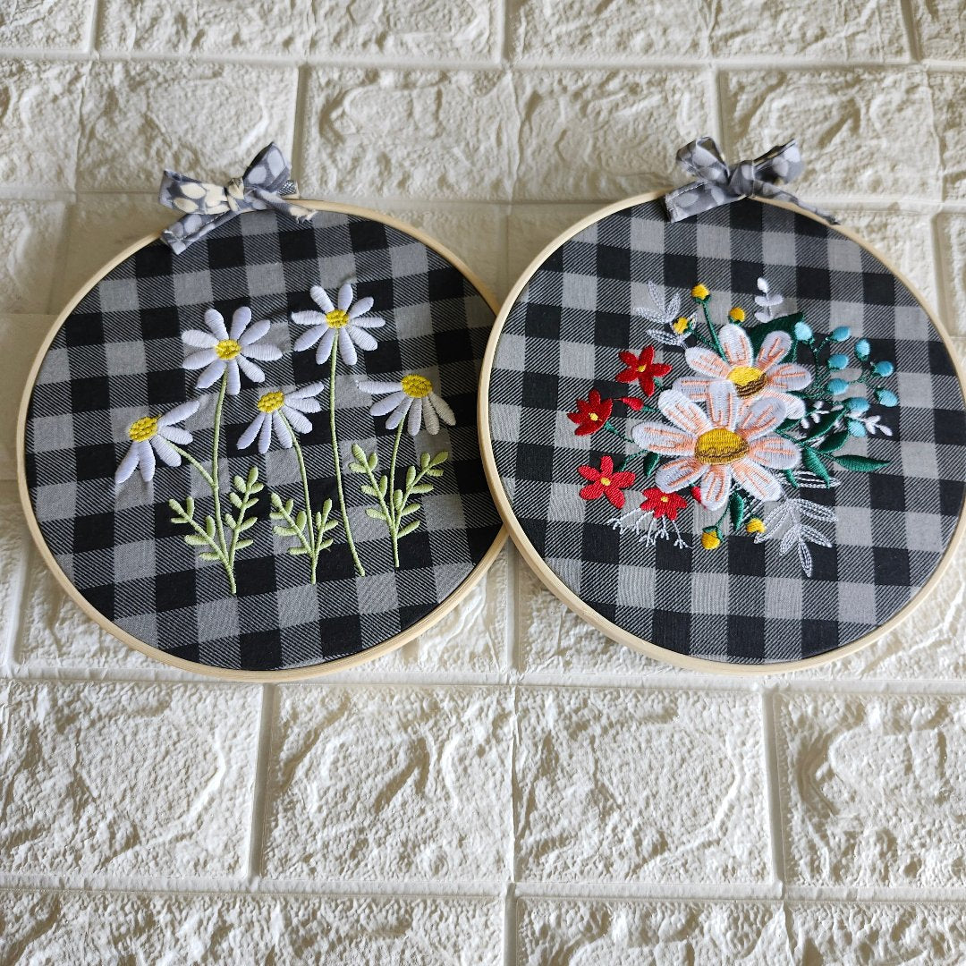 plaid hoop embroidery