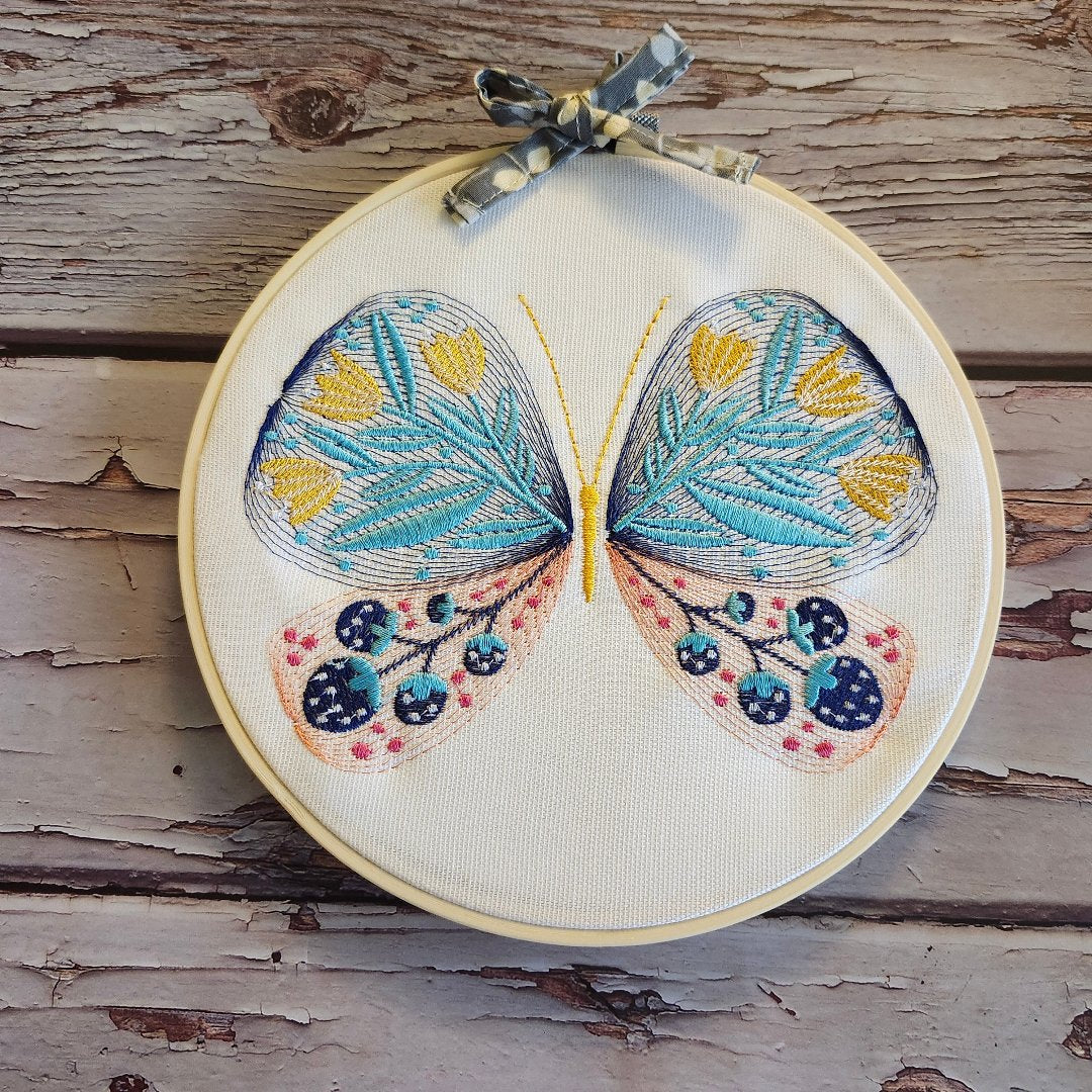 hoop embroidery butterfly