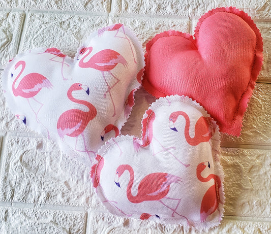 flamingo cotton hearts