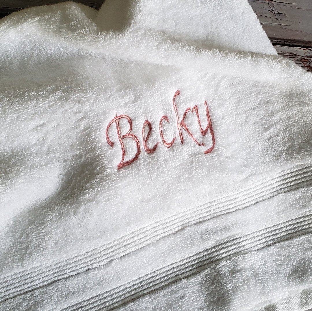 Towel with name discount embroidered