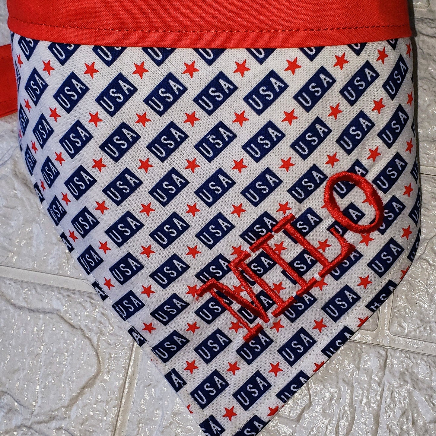 embroidered dog bandana