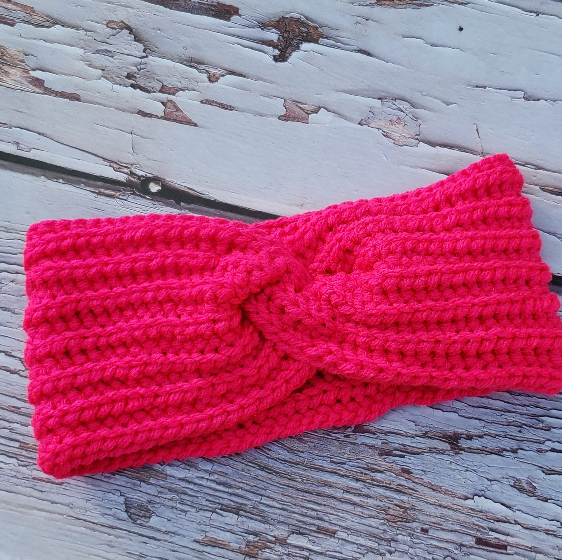 Crochet fuchsia hairband