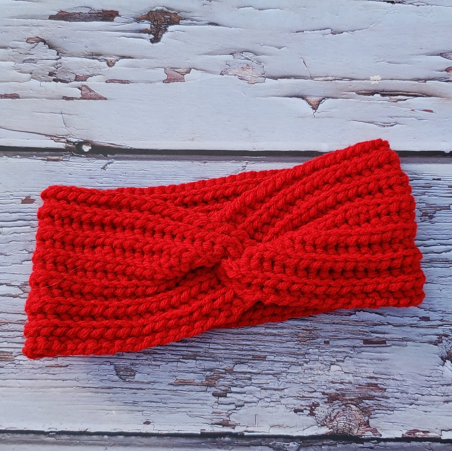crochet red headband