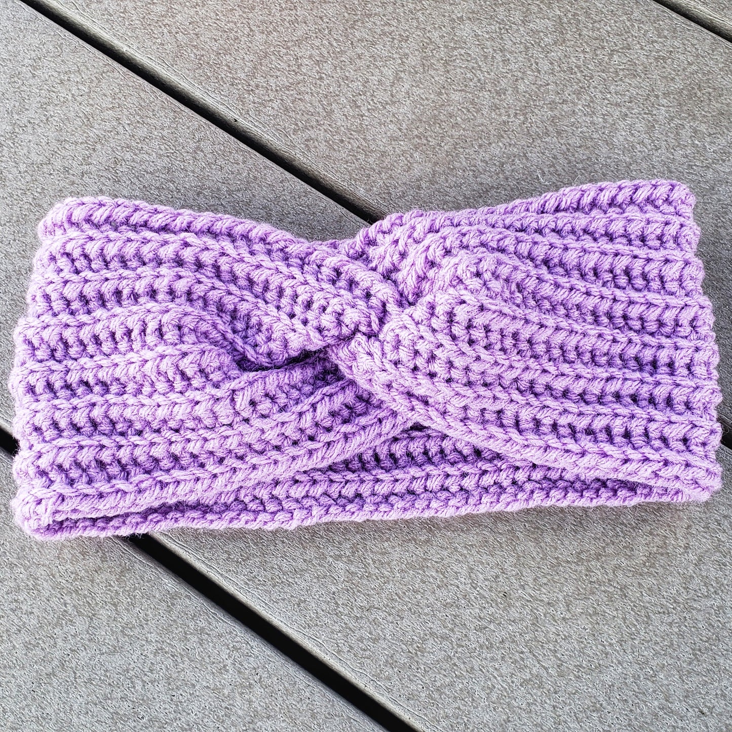 crochet lilac headband
