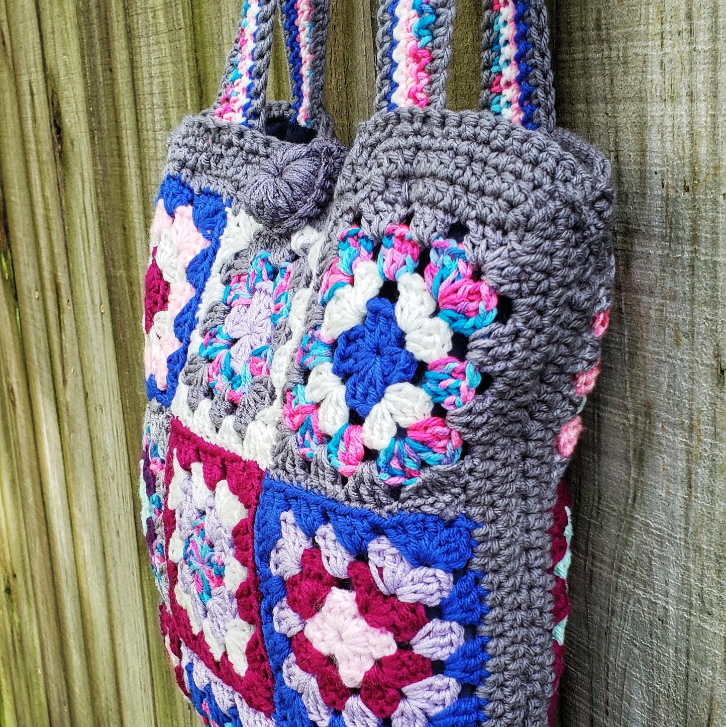 Granny Square Tote, Crochet Tote bag, multicolor bag