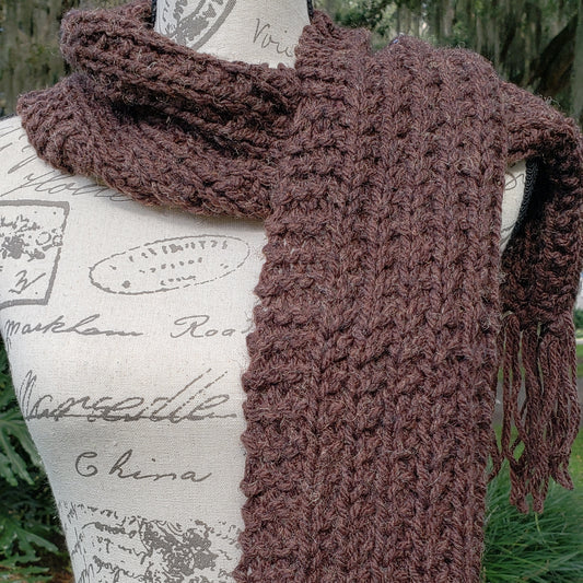 crochet brown scarf