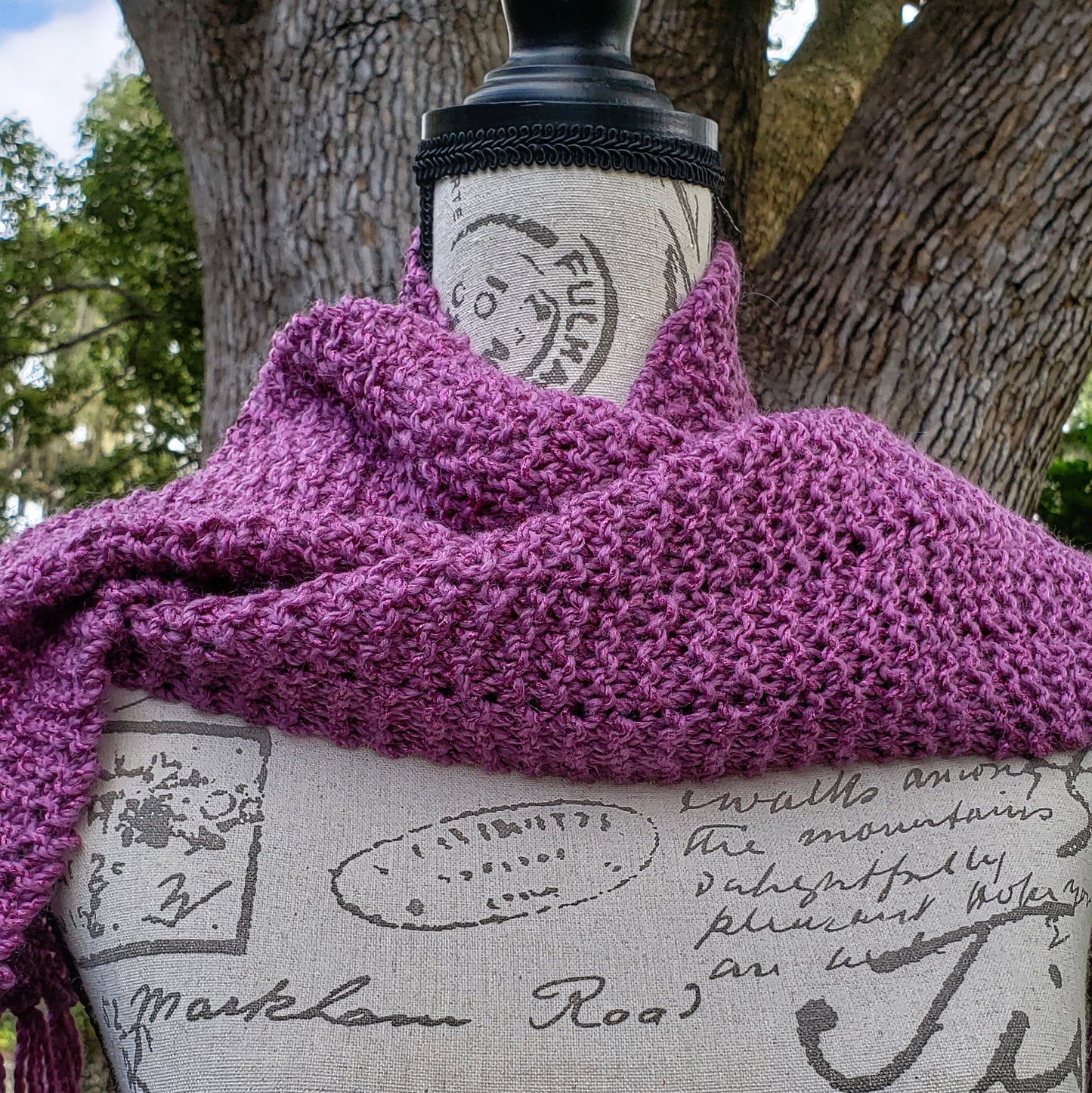 knit lilac scarf