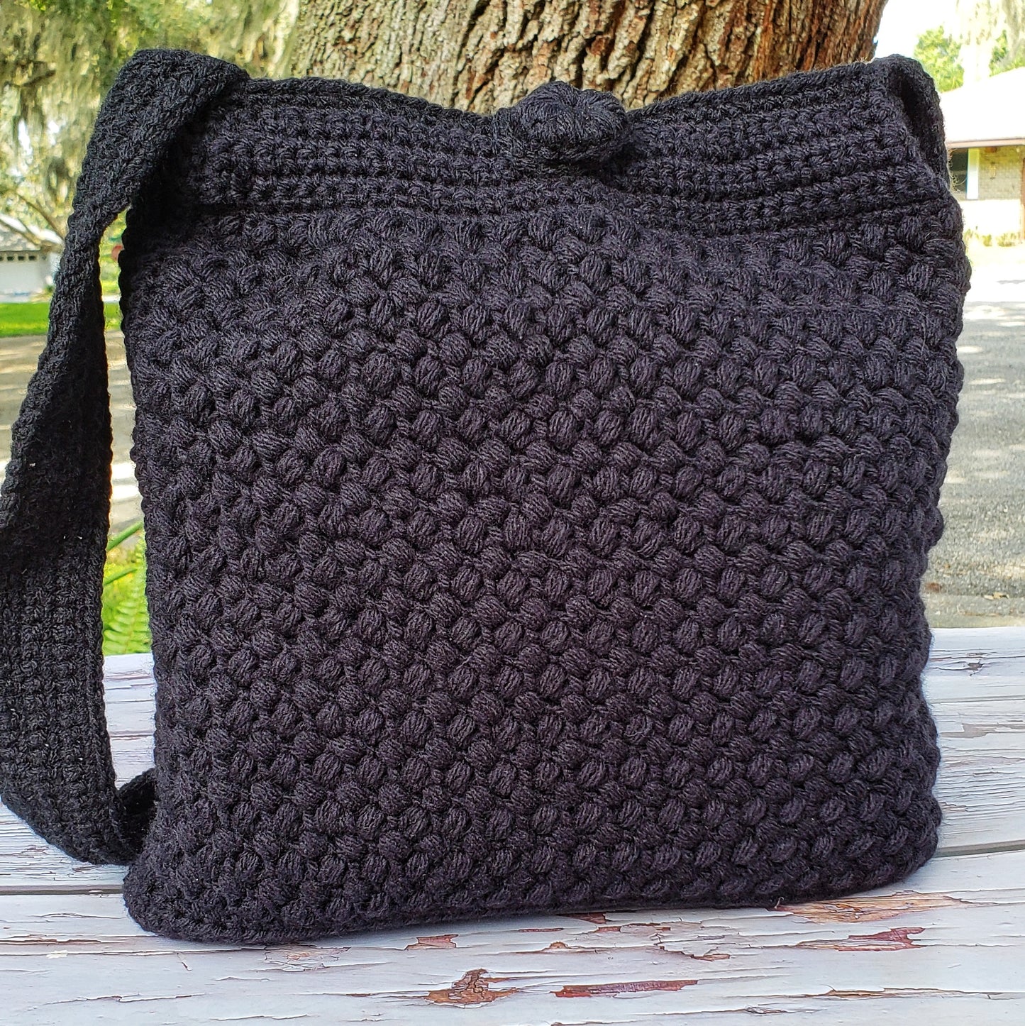Crochet black Tote