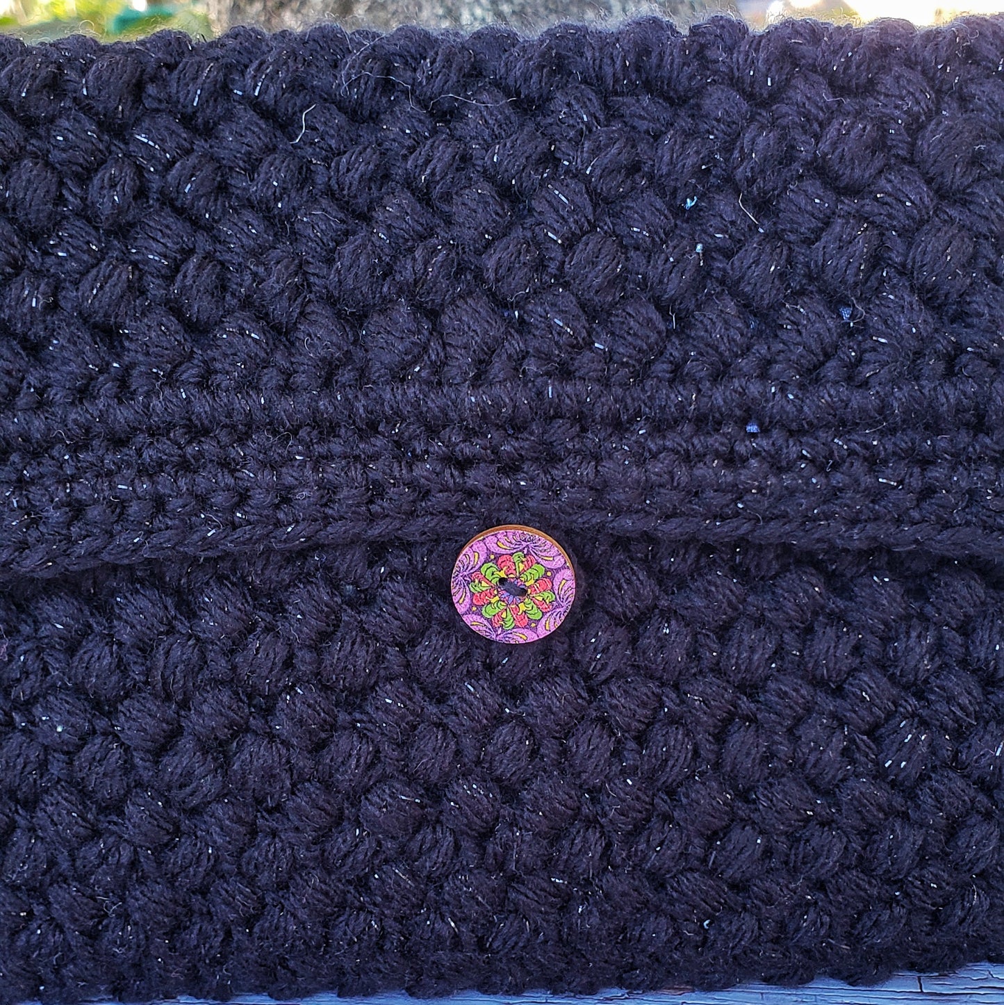 crochet clutch black 