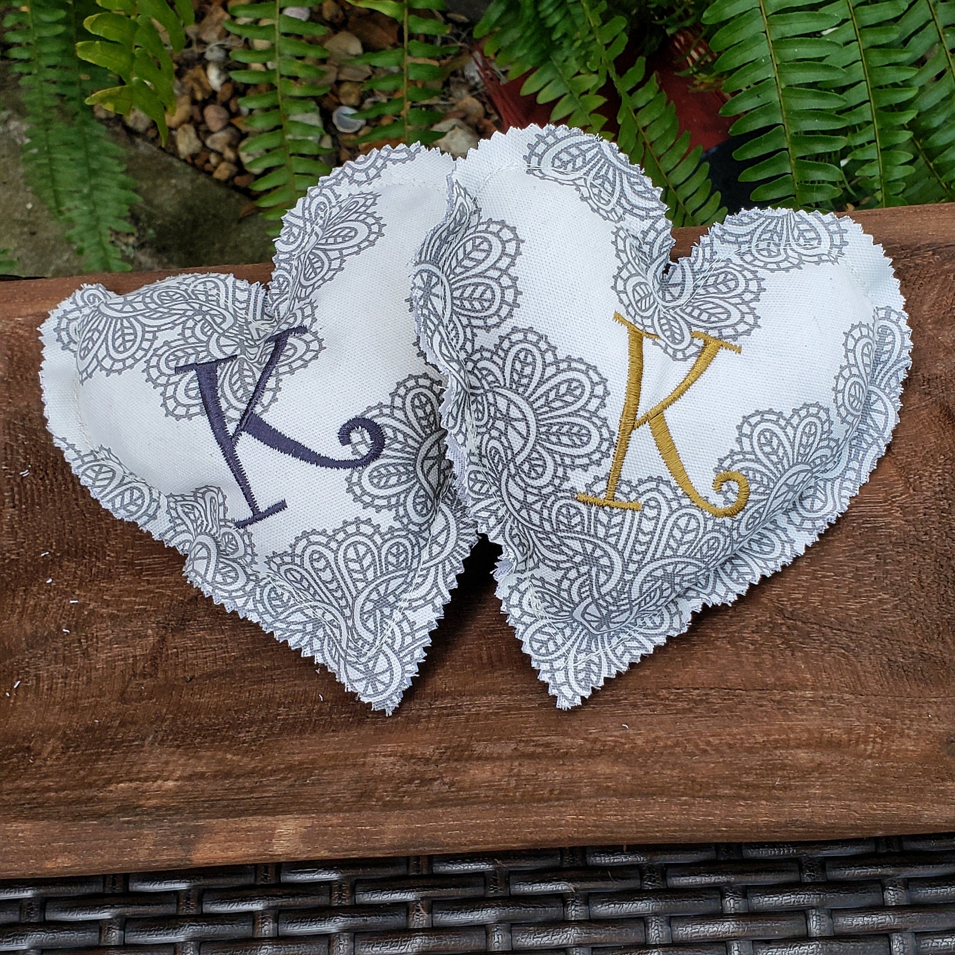 personalized fabric hearts
