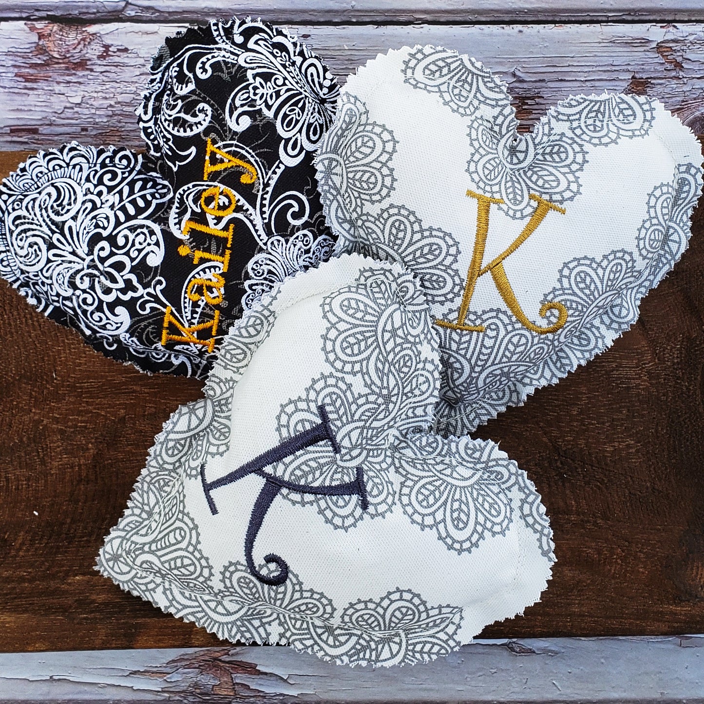 Personalized fabric hearts