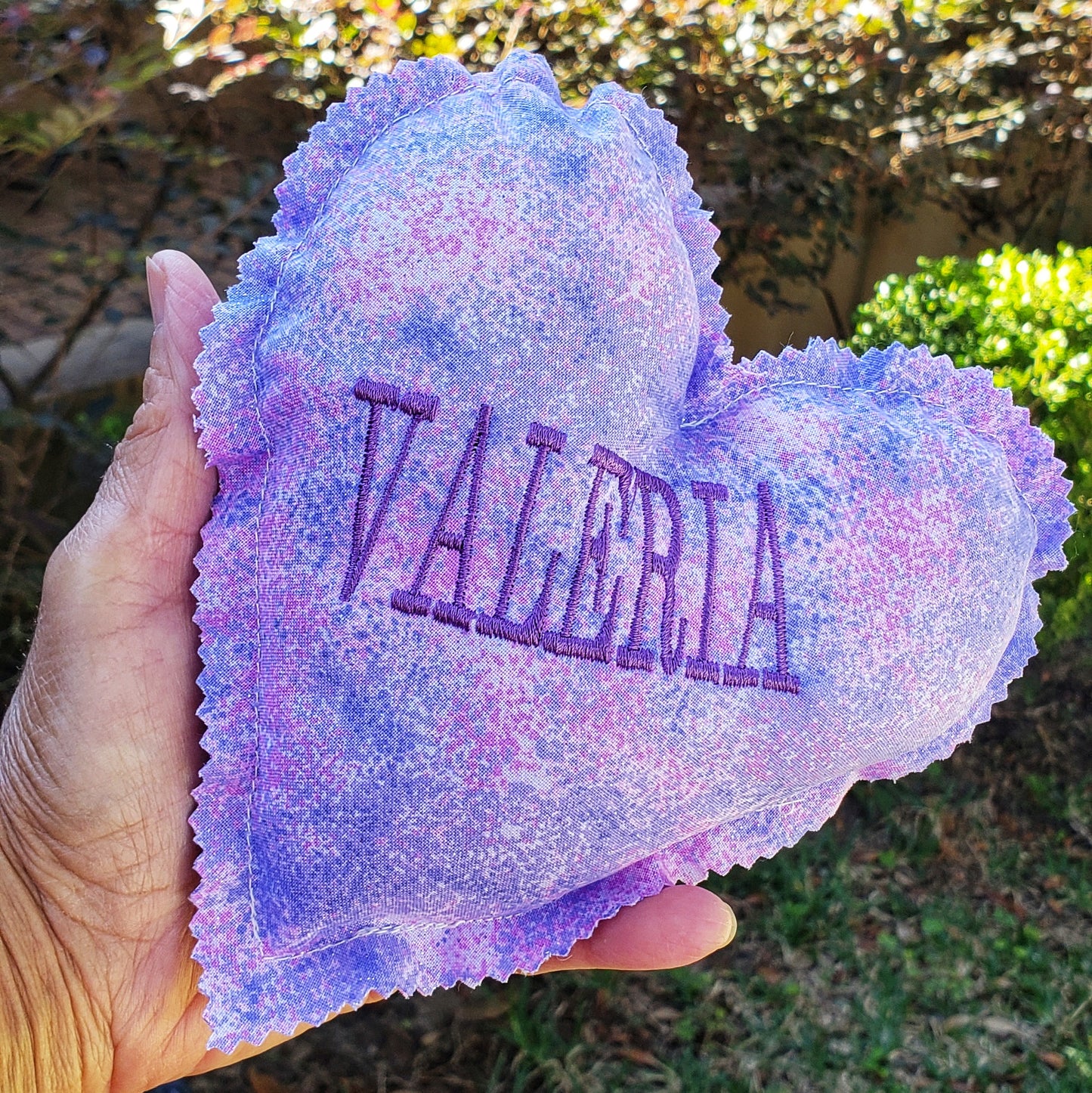 Personalized embroidered heart