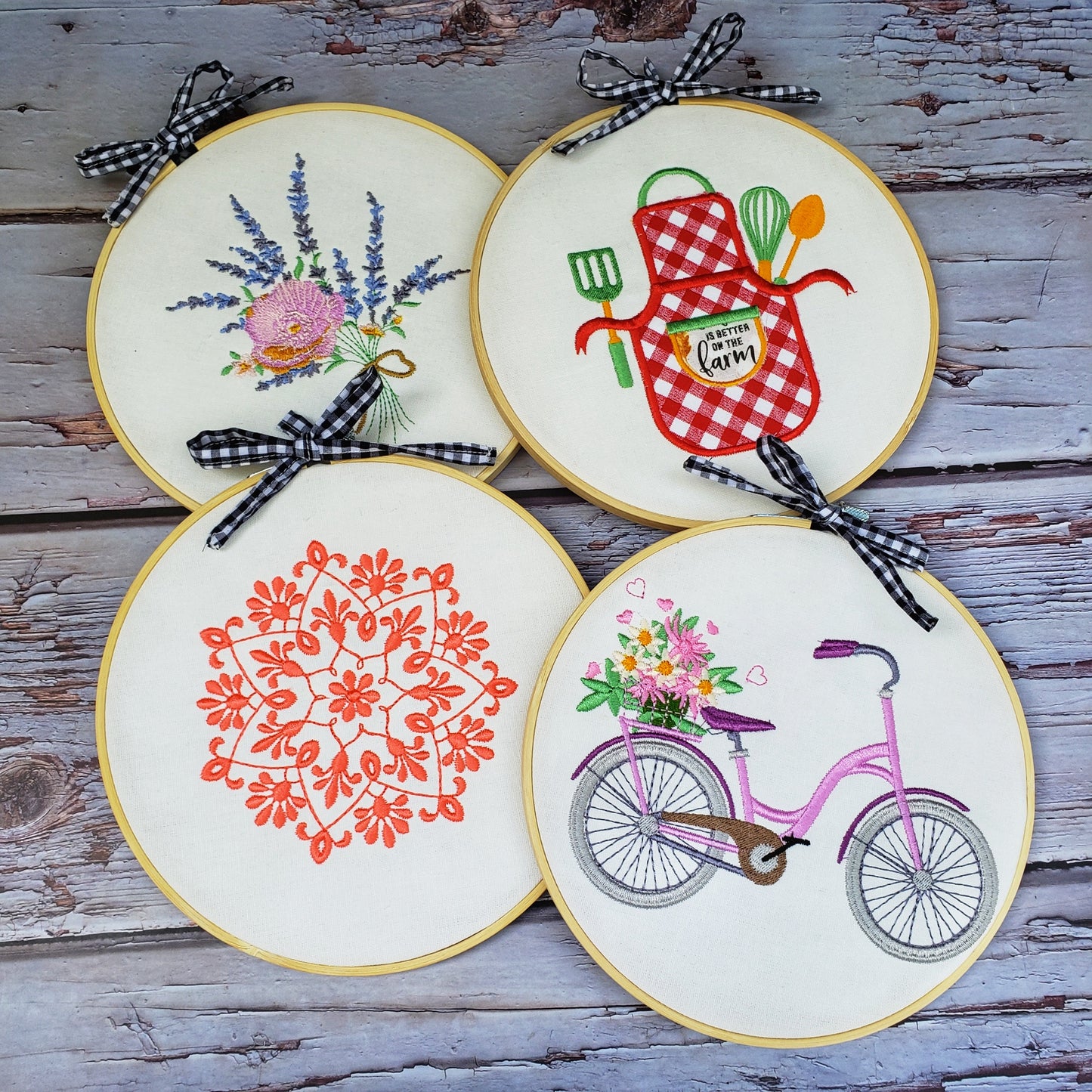 embroidery hoop bicycle
