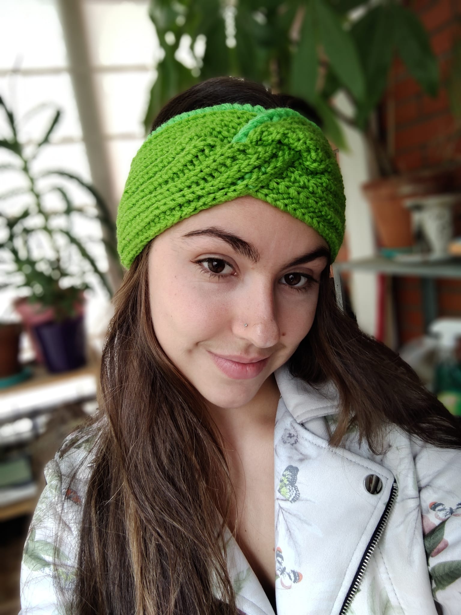 crochet green headband