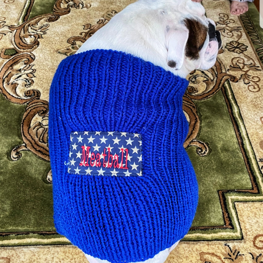 crochet bulldog sweater