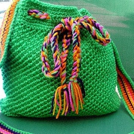 Crochet Green Mochila