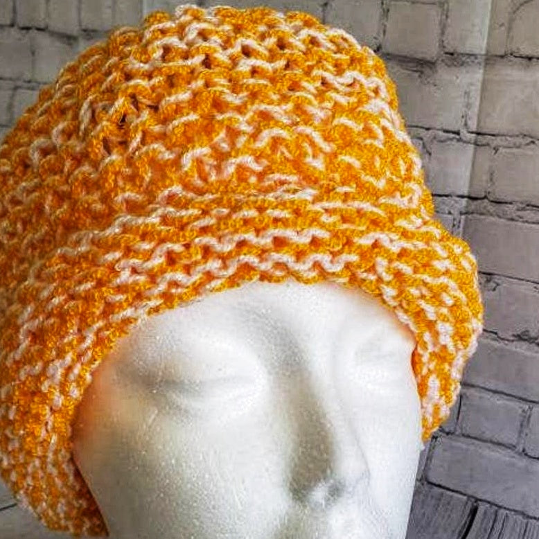 knit yellow hat