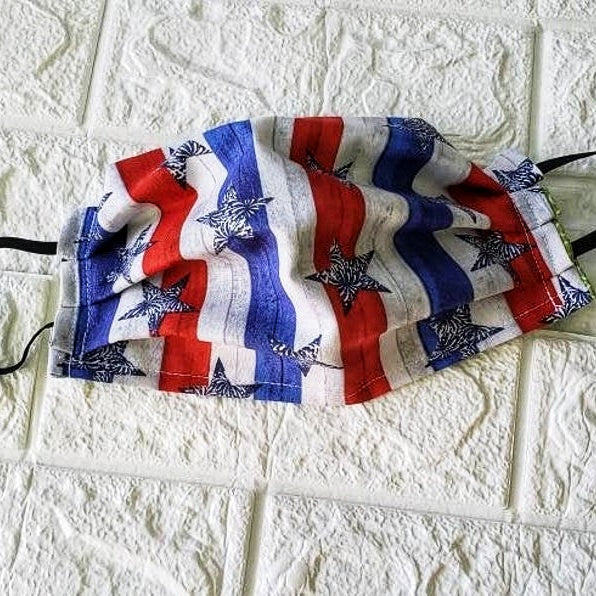 Patriotic Stars Breathable Face Mask, Freedom Mask.